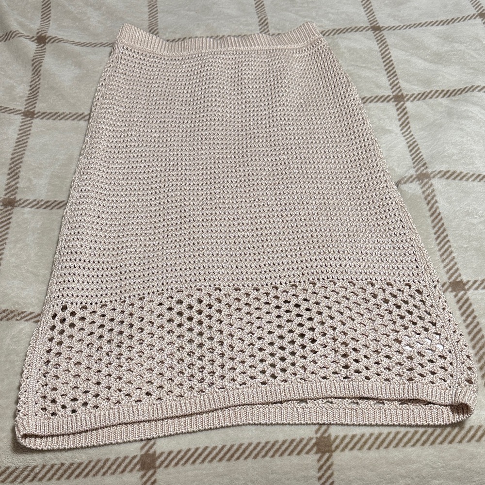 Ann Taylor Beige Knit Midi Skirt - Picture 2 of 6
